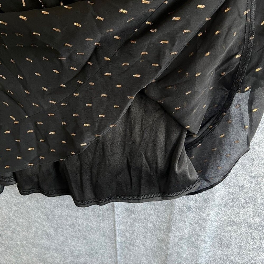 MISS SELFRIDGE Fit & Flare Black Mini Dress with Gold Foil Accents Size 12 NWT - Picture 11 of 11